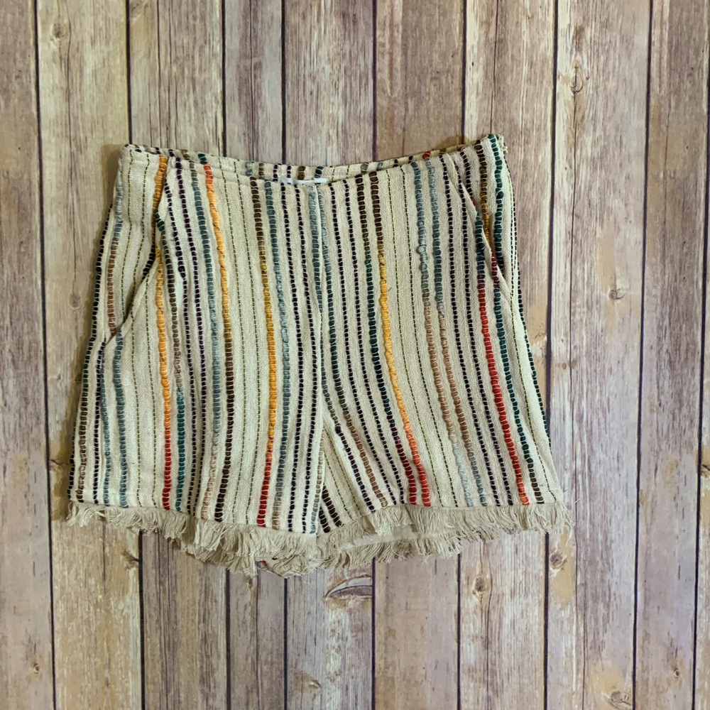 Rainbow Shorts with Fringe